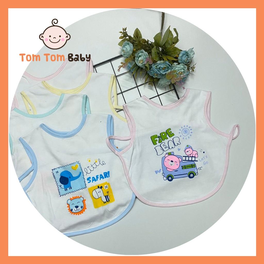 Yếm áo ăn dặm cotton 2 lớp loại lớn JOU cho bé từ 12-18M (miếng dán phía sau)