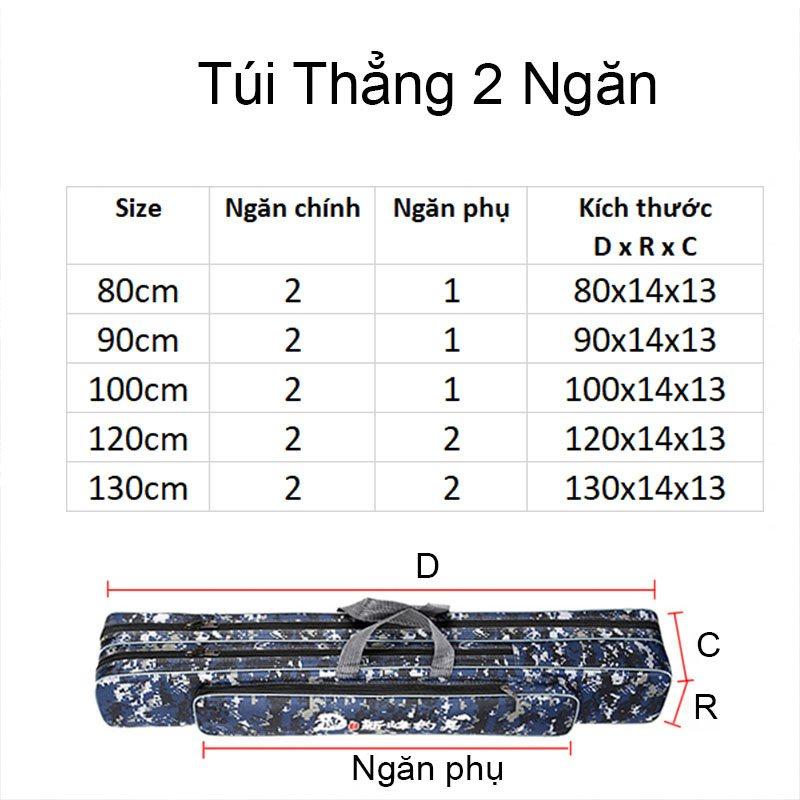 Túi đựng cần câu cá, bao đựng cần câu 2 ngăn dài 80-130cm màu dàn di cao cấp PK-9