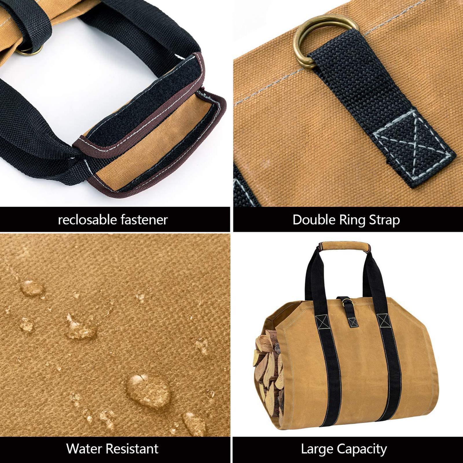 Large Capacity Firewood Carrier Log Tote Fire Wood Holder for Camping