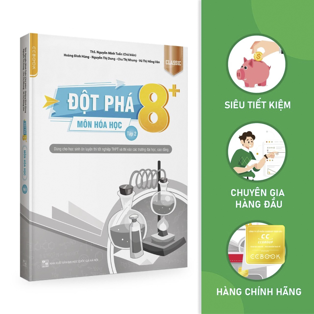 Sách - Đột phá 8+ môn Hóa học tập 2 Classic - Ôn thi đại học, THPT quốc gia - Siêu tiết kiệm - Chính hãng CCbook