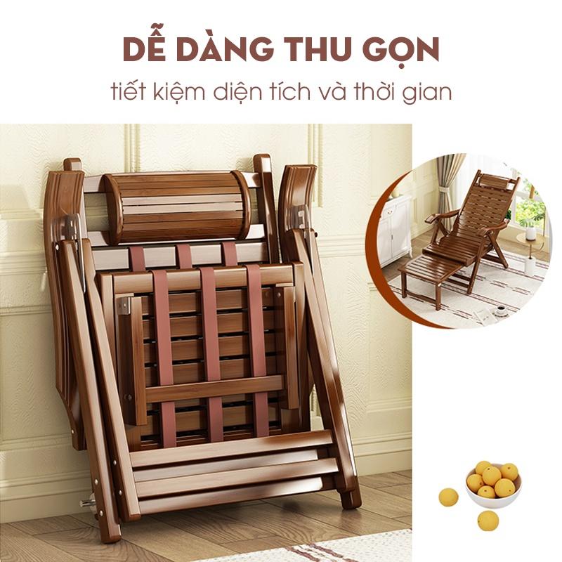 Ghế, ghế nằm thư giãn, Chất liệu Gỗ, Tre thân thiện môi trường, điều chỉnh chế độ ngả, phù hợp mọi phong cách