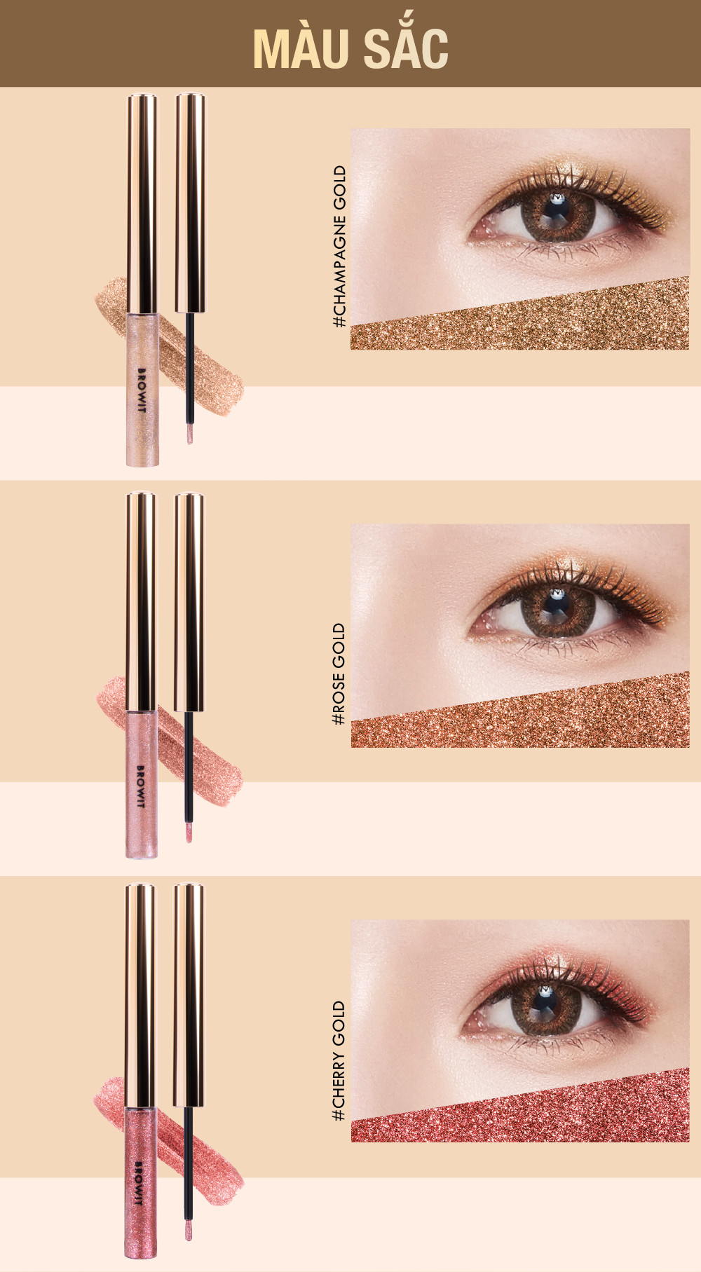 Nhũ mắt Browit Glit &amp; Glow Eyeglitter 3g