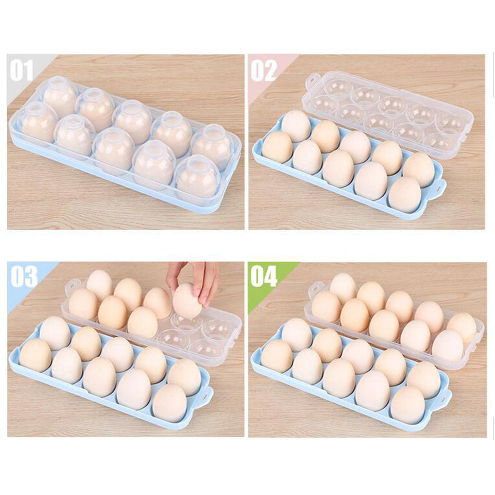 Eggs Tray Holder Crisper Organizer Container for Fridge Refrigerator Kitchen