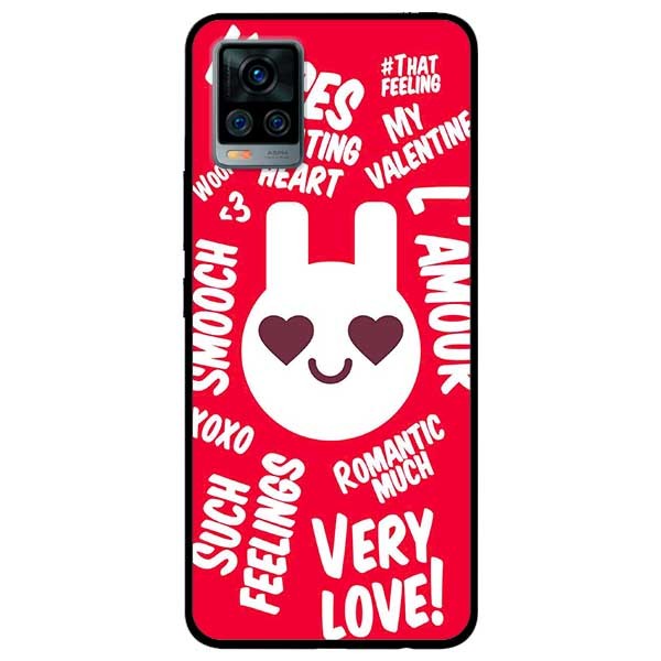 Ốp lưng dành cho Vivo V20 mẫu Thỏ LOVE Đỏ