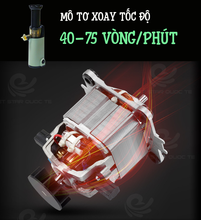 Máy Ép Rau Quả Củ Chậm Mini, Công Suất 130W, Dung Tích 500Ml, Giữ Nguyên Hàm Lượng Dinh Dưỡng - Hàng Chính Hãng