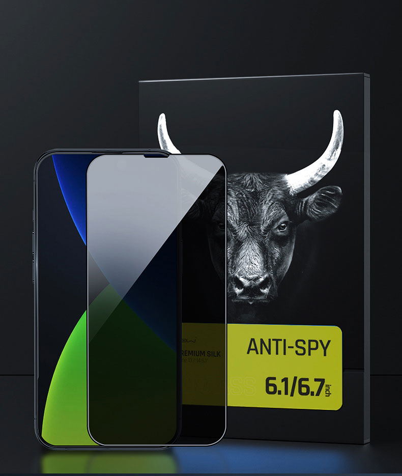 Miếng Dán Cường Lực MIPOW KINGBULL Chống Nhìn Trộm Dành Cho iPhone 14 ProMax / 14 Pro / 14 Plus / 14 - Hàng Chính Hãng