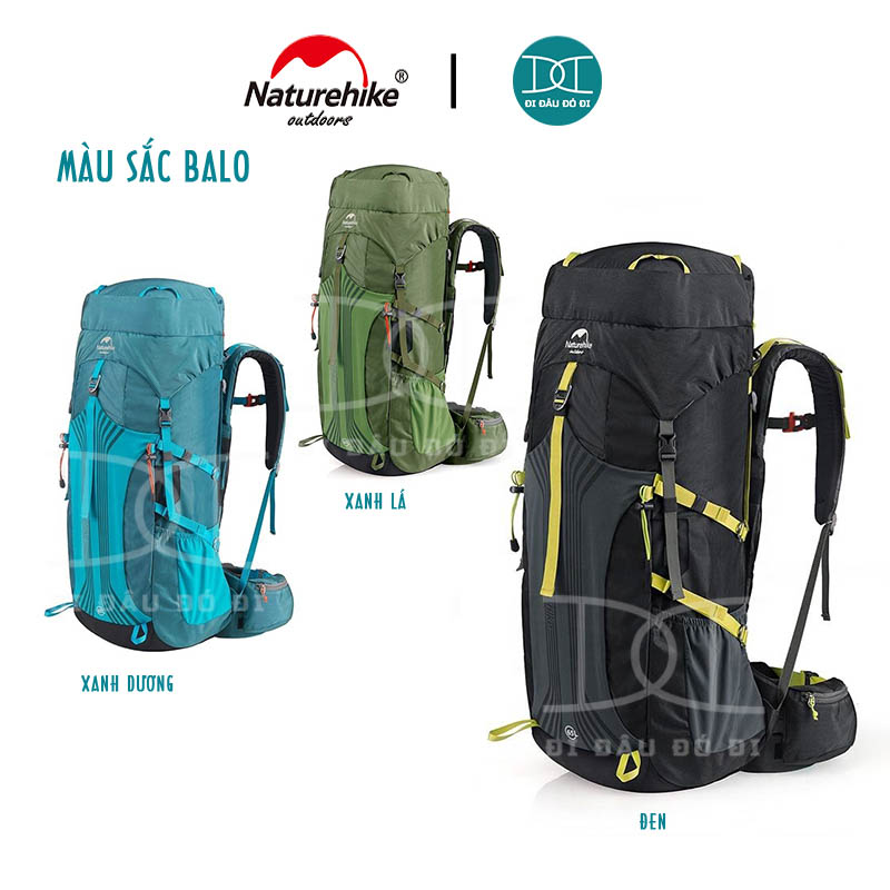 Balo leo núi trợ lực 55l/65l chống thấm, thoáng khí chính hãng Naturehike NH16Y065-Q