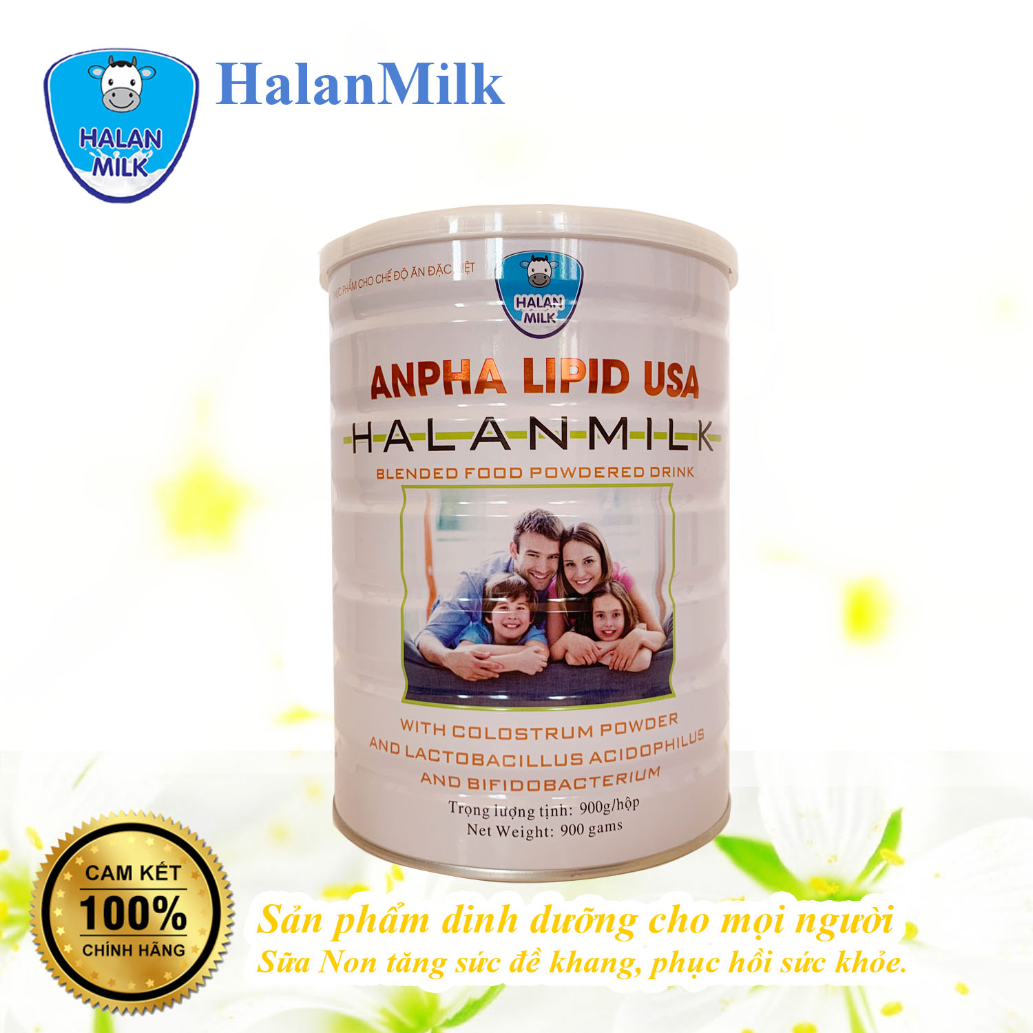 Sữa non Anpha Lipid USA 900g Halanmilk - Giúp tăng sức đề kháng, phục hồi nhanh sức khỏe