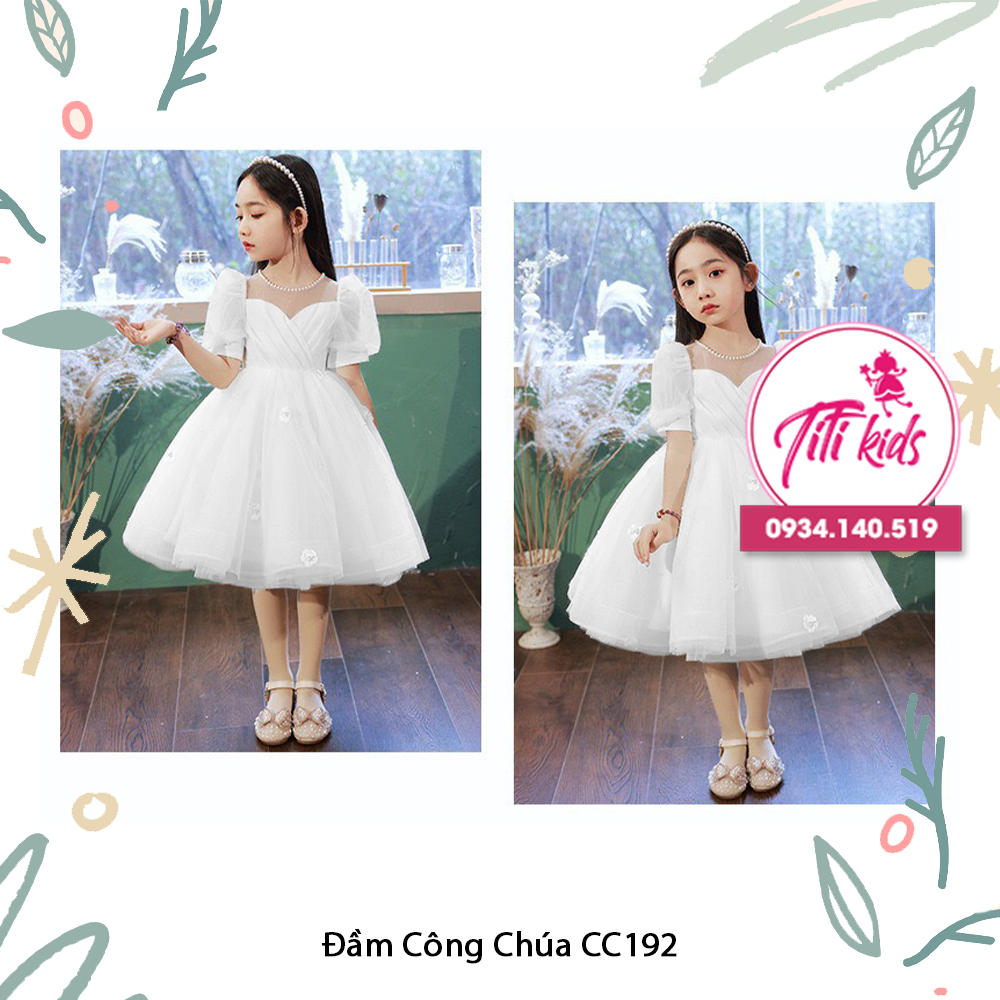 ĐẦM CC TRẮNG NGẮN HOA RƠI - CC192