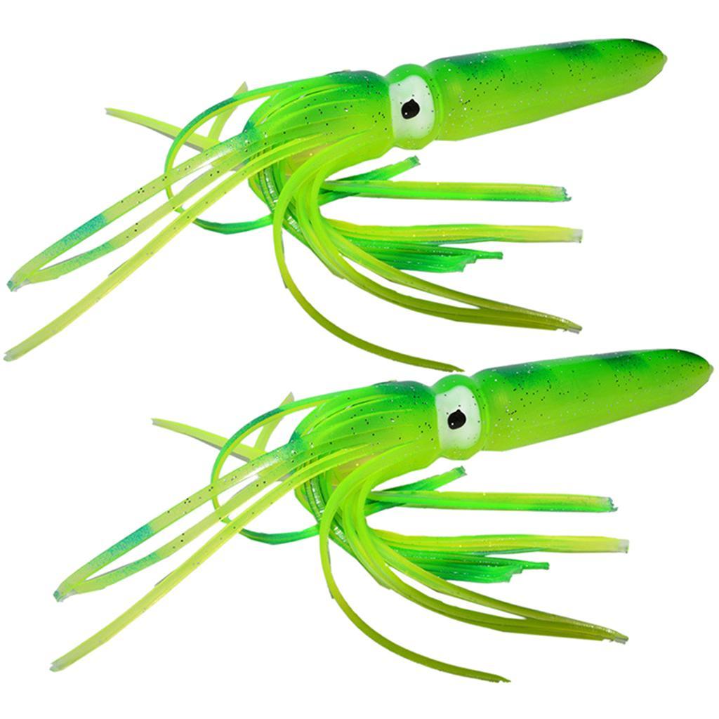2PCS Fishing Lures Octopus Squid Skirt Bait Trolling Soft Lure Set, 18cm, 15g, Available in 4 Colors