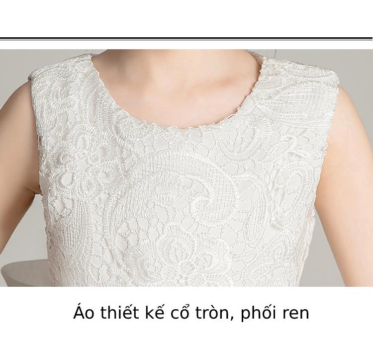 Váy đầm bé gái dễ thương, váy lưới bồng bềnh dự tiệc cho bé từ 6-12 tuổi màu trắng