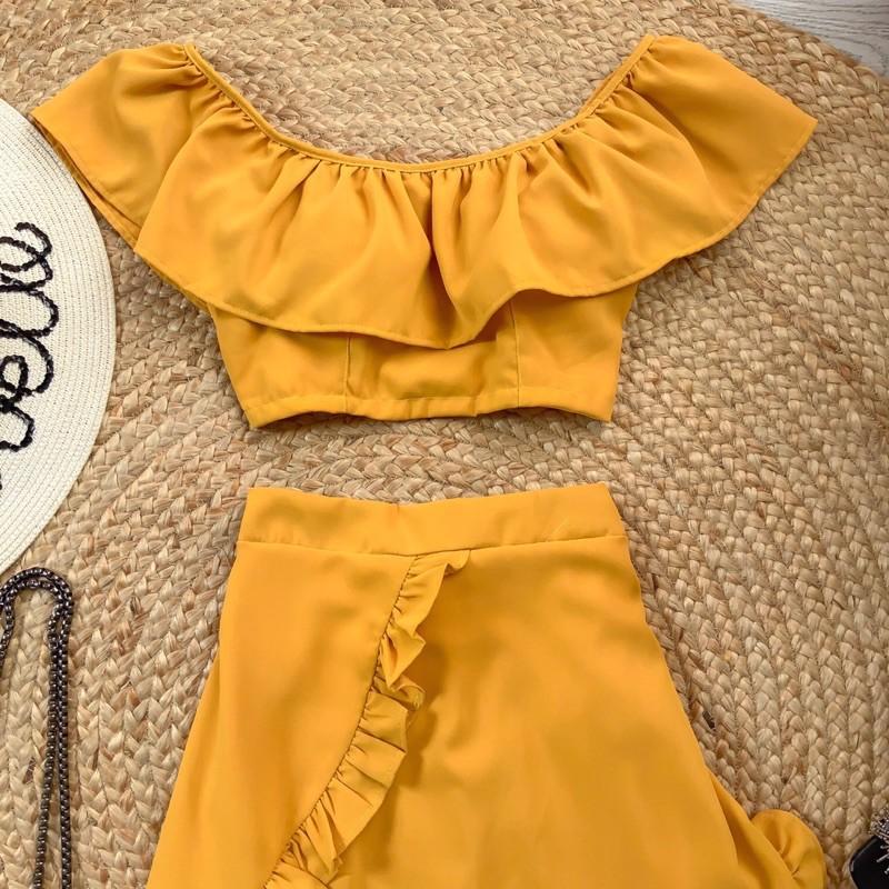 S57 SÉT ÁO CROPTOP + VÁY