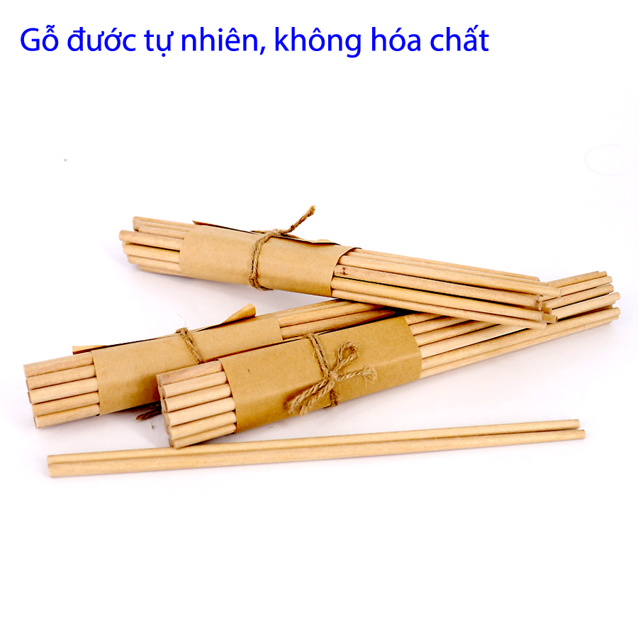 Combo 10 đôi đũa gỗ tự nhiên cao cấp, làm từ gỗ đước Cà Mau