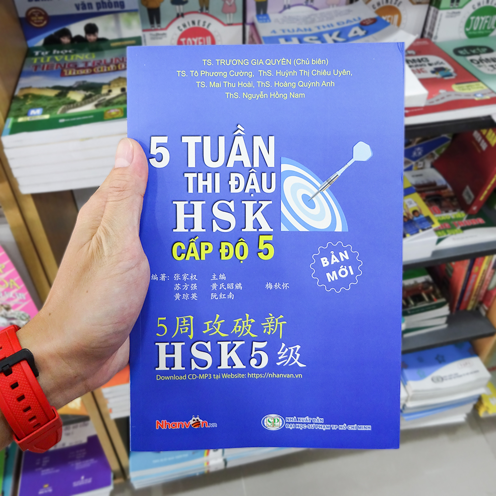 Sách - 5 Tuần Thi Đậu HSK Cấp Độ 5 - Sách luyện thi tiếng Hoa  độc quyền Nhân Văn