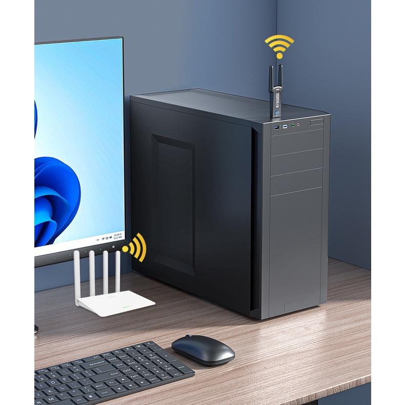 USB Thu Phát Wifi 600/ 1200mbps tốc độ cao 2 râu ăng ten kép cho Laptop PC 2.4 / 5g - JH N535/ N540