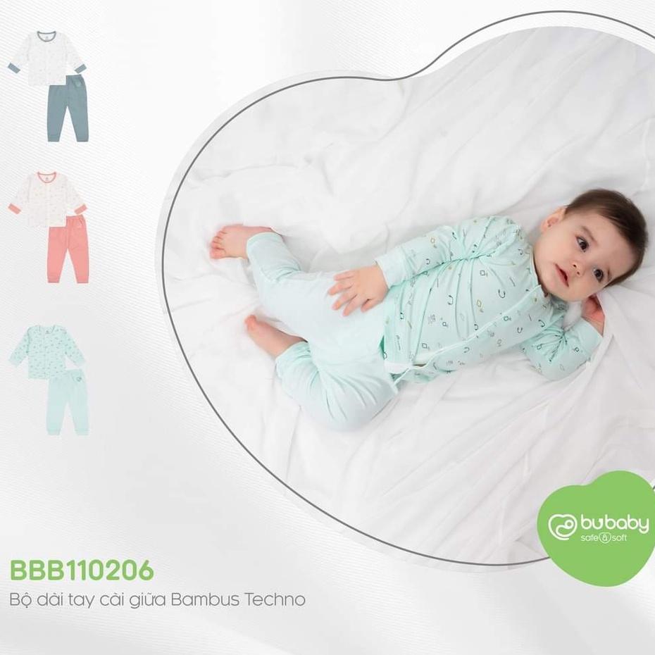 Bộ dài tay cài giữa Bu, Bubaby Bambus 0m - 9m