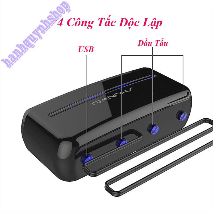 Bộ Chia Tẩu Sạc Ô Tô , Xe Hơi 3 Tẩu - 2 USB QC 3.0 120W Led