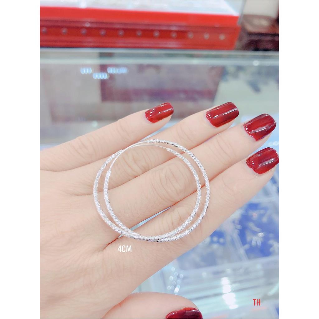 Free ship bông tai vòng tầu bạc ý về đủ 5 size cho nữ