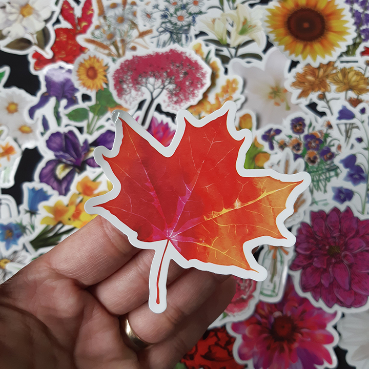 Bộ Sticker dán cao cấp chủ đề BÔNG HOA - FLOWERS - Dùng dán Xe, dán mũ bảo hiểm, dán Laptop