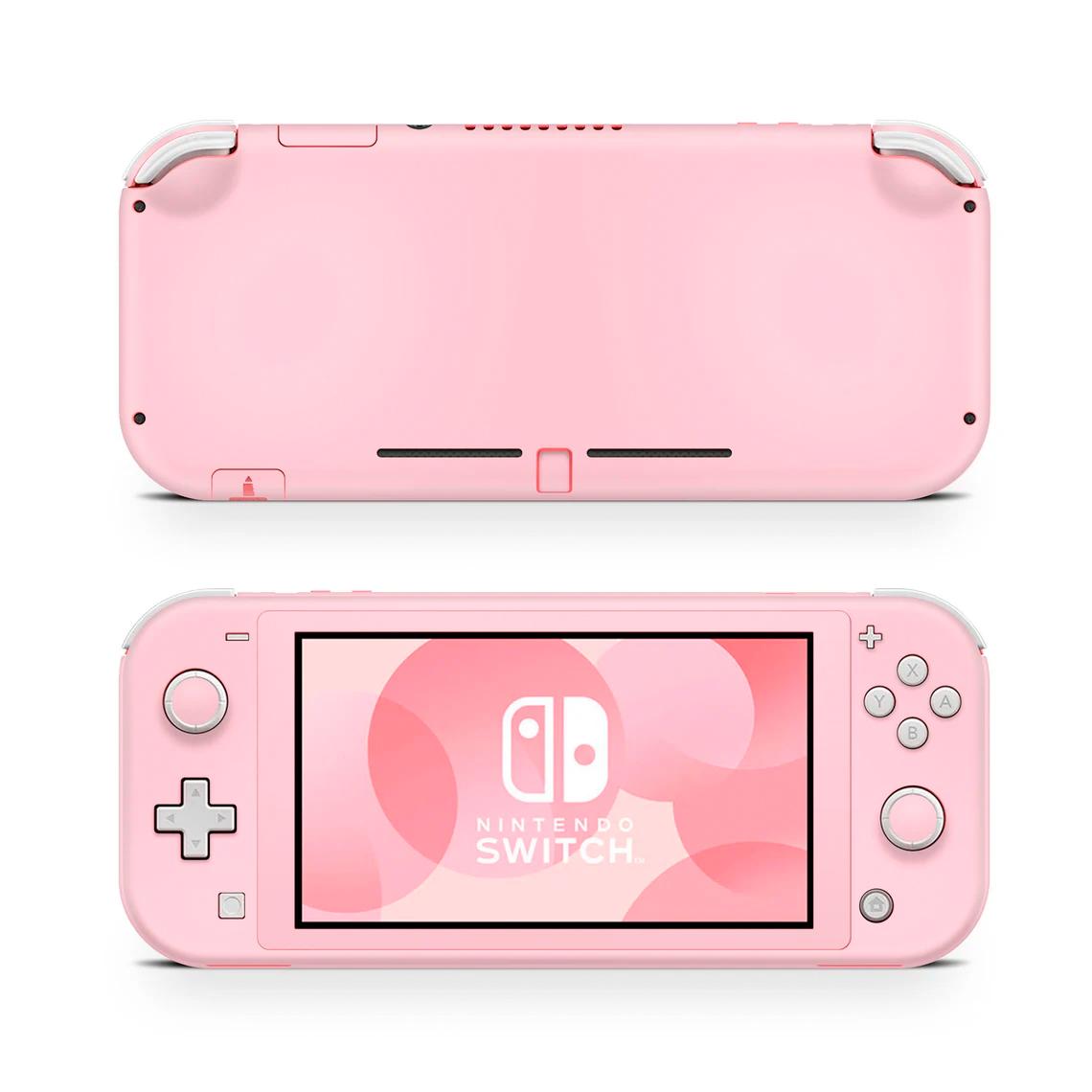 Skin decal dán Nintendo Switch Lite mẫu màu hồng pastel (dễ dán, đã cắt sẵn)