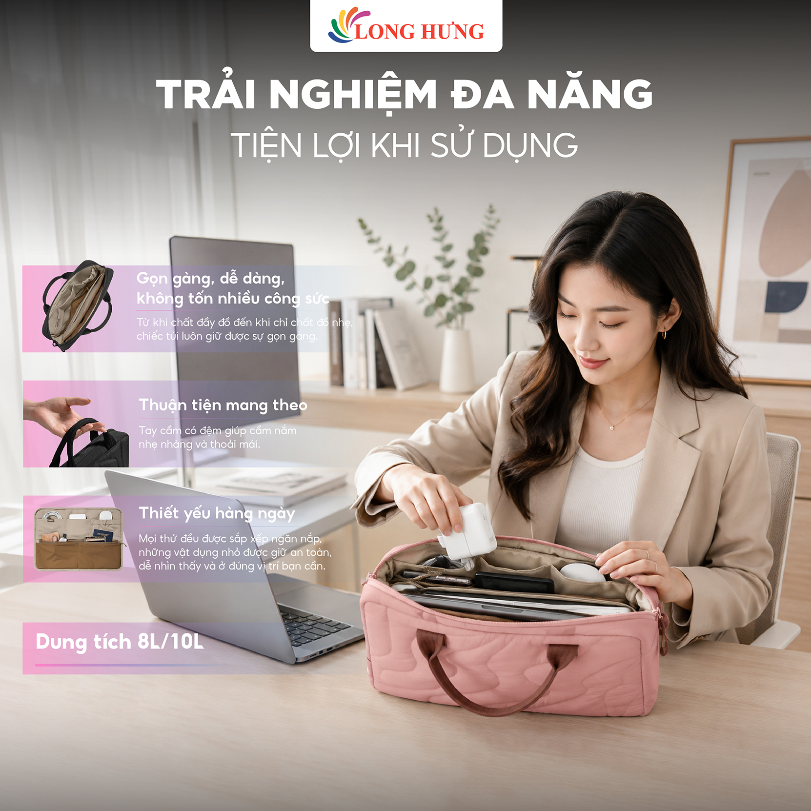 Túi xách chống sốc Tomtoc Terra-A28 Puffy Laptop Carrying Bag 13/14 inch Macbook A28D3 - Hàng chính hãng