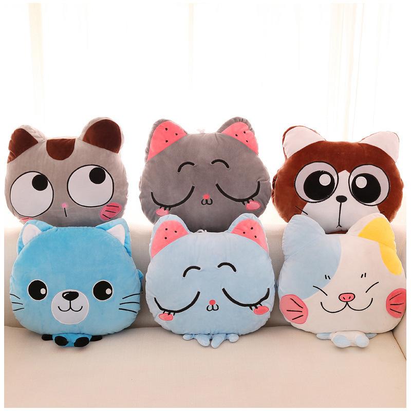 Bộ chăn gối ngủ văn phòng hình mèo chibi 3 in 1 - hàng chính hãng