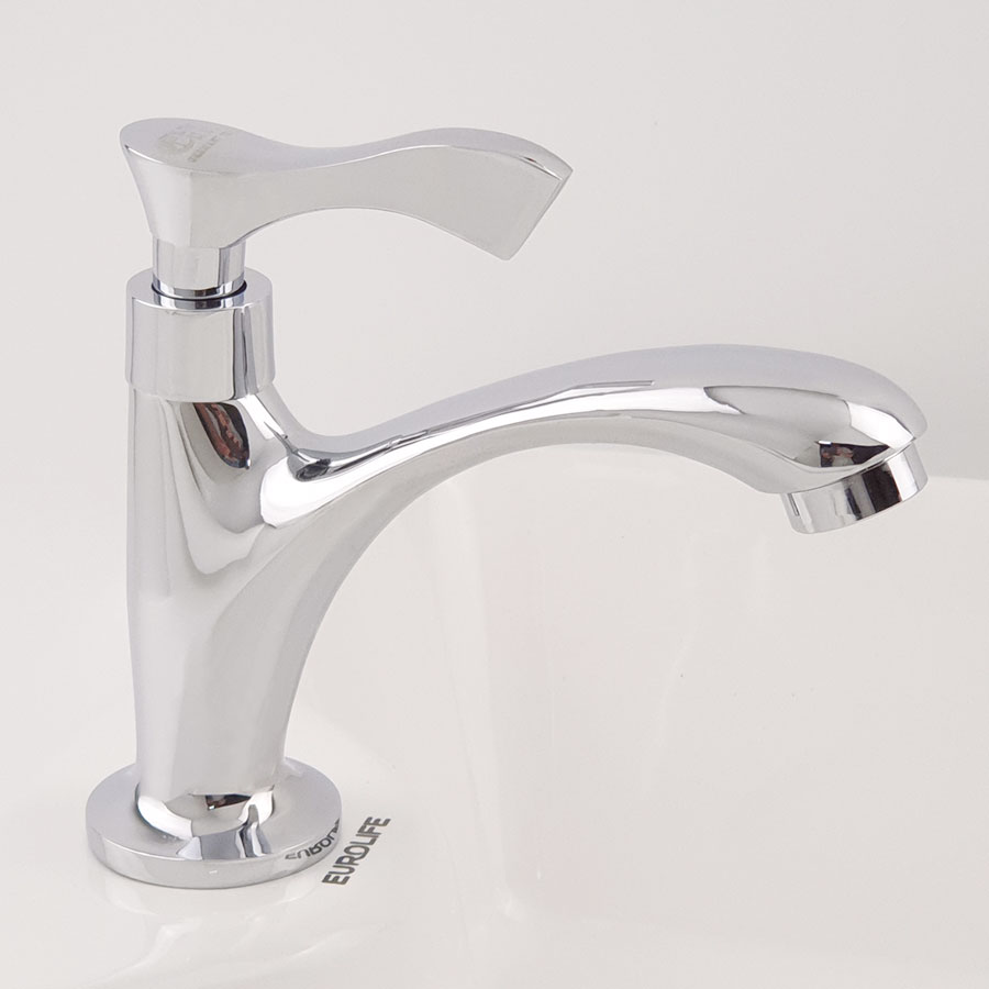 Vòi lavabo lạnh Eurolife EL-115 (Trắng bạc)