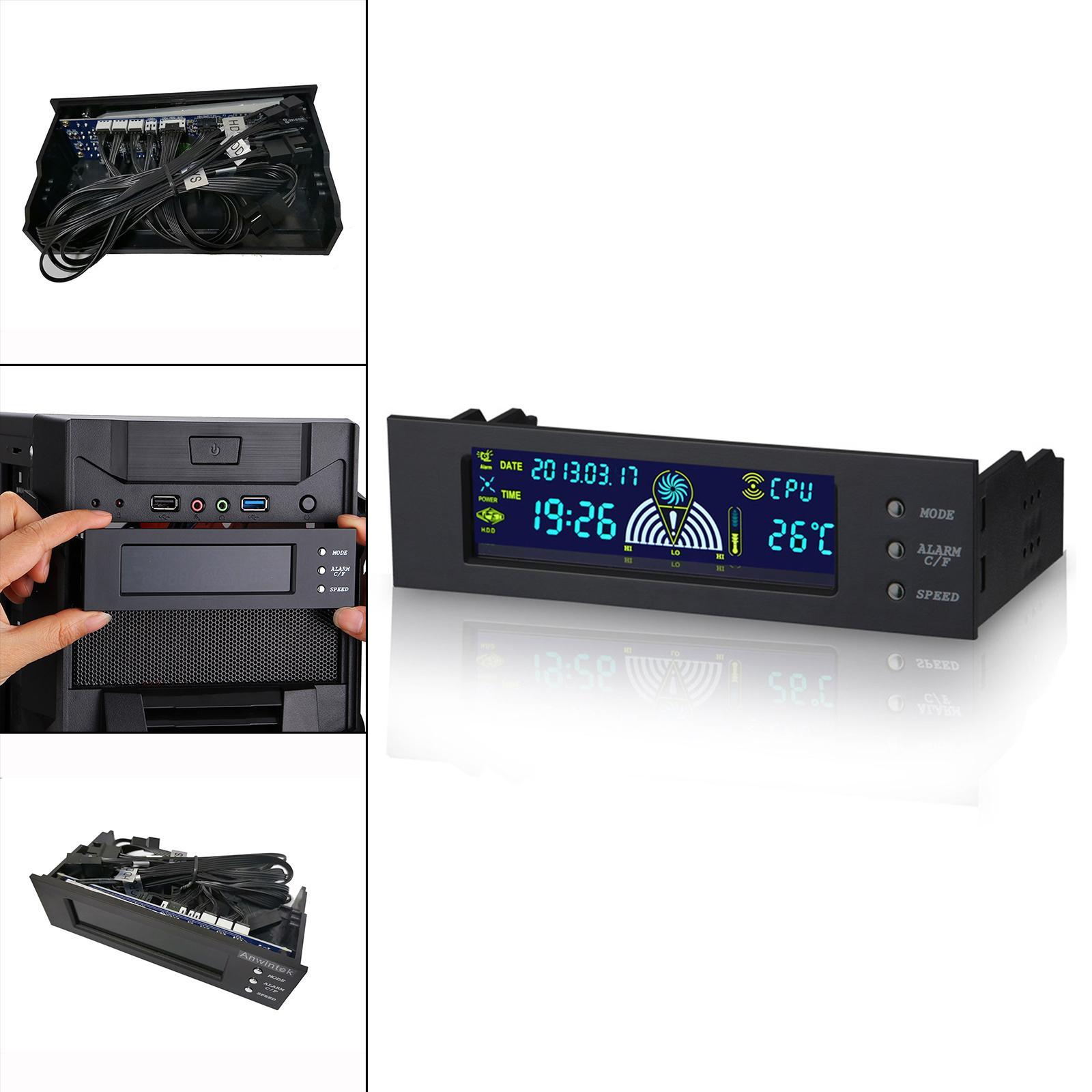 Computer Temperature Monitor 5.25” Optical Drive Position Hardware for