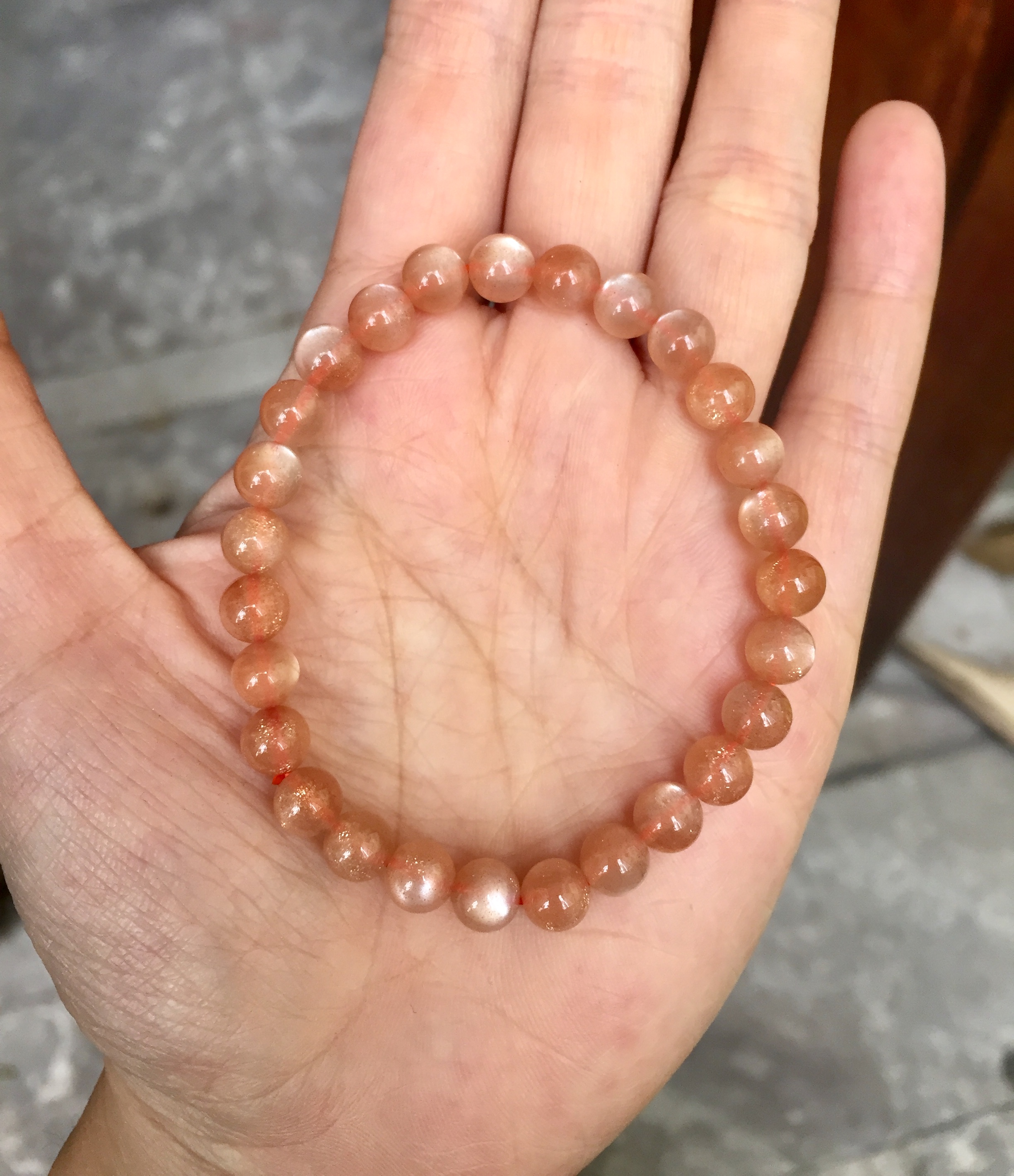 Vòng tay phong thủy đá Mặt Trời 6 ly thiên nhiên