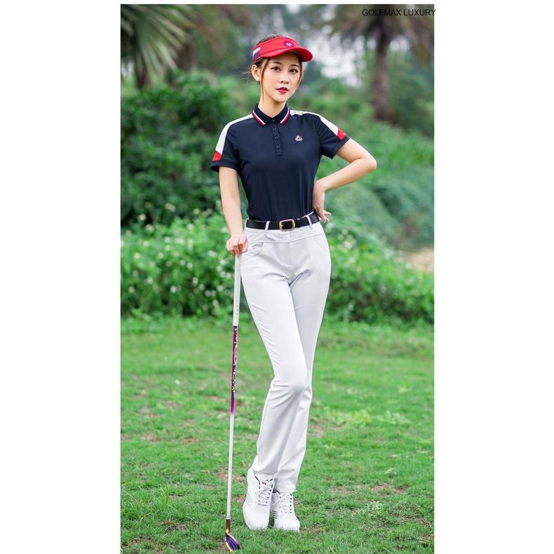 Áo ngắn tay Golf nữ chính hãng PGM - YF273 - Chất liệu vải sợi Polyester cao cấp, bền đẹp