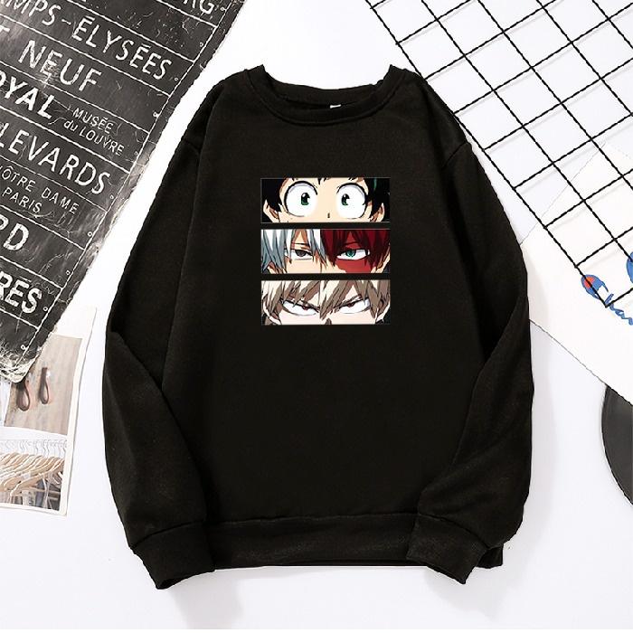 Áo nỉ tay dài hình anime My Hero Academia phong cách unisex