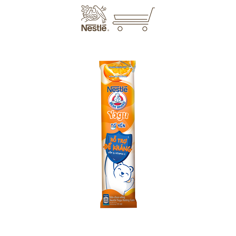 Thùng 28 gói Sữa chua Tổ Yến Nestlé Yogu Hương Cam 28x85ml