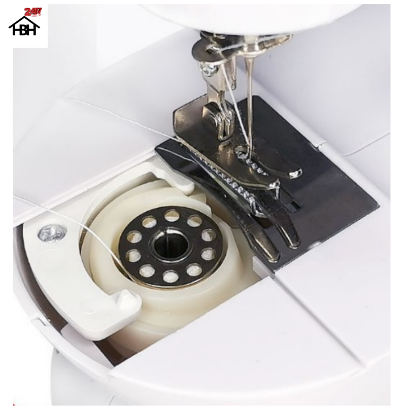Máy May Mini Gia Đình Tặng Kèm hộp chỉ đủ mầu + thuước dây đo