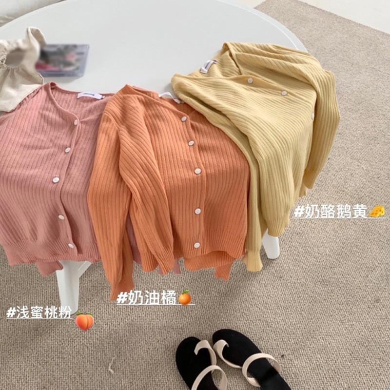 Áo Khoác Cardigan Dáng Rộng Cổ Chữ V Màu Trơn Thiết Kế Đơn Giản Cho Nữ