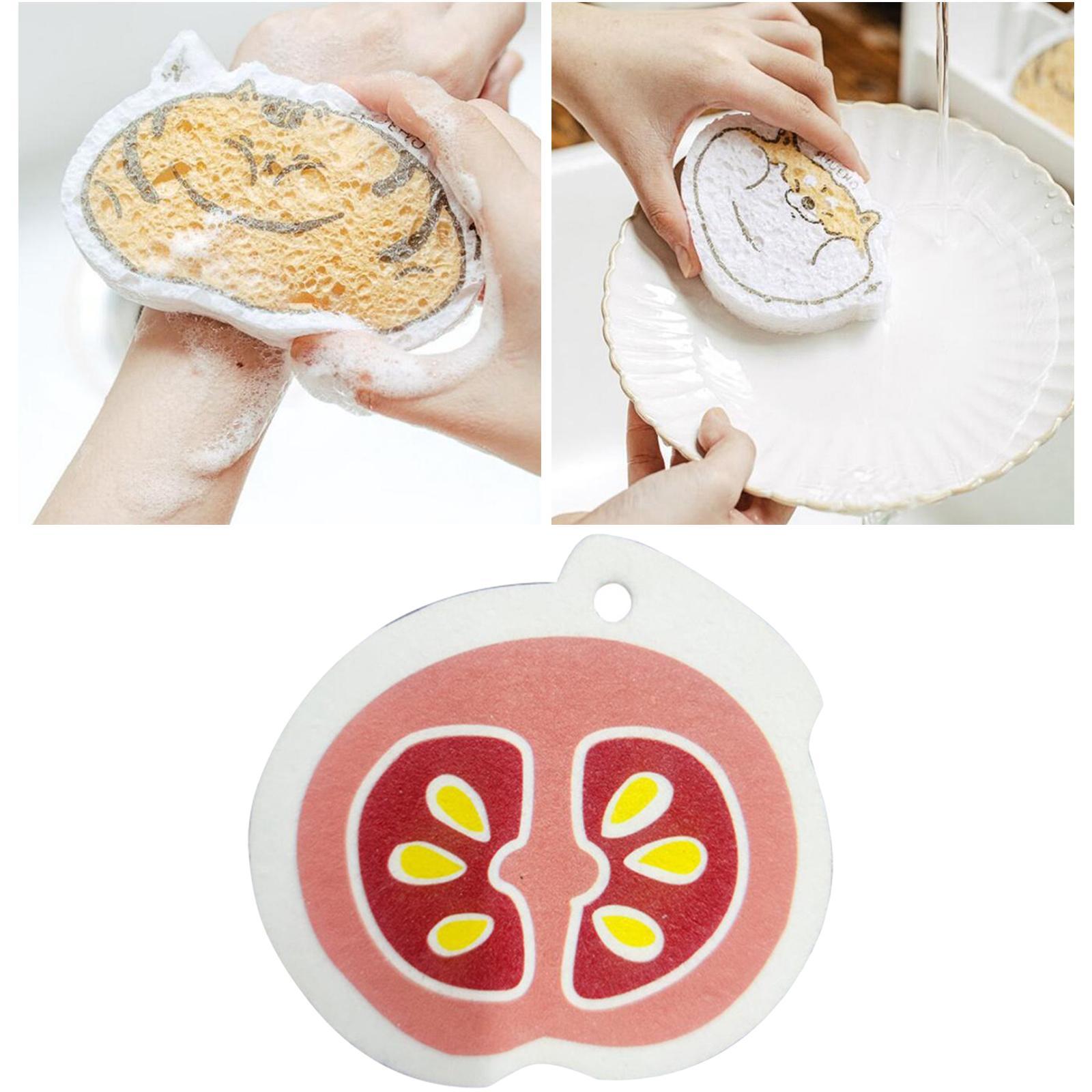 2Pcs Wood Pulp Sponge Odor Resistant General Purpose Cleaning for Kitchen