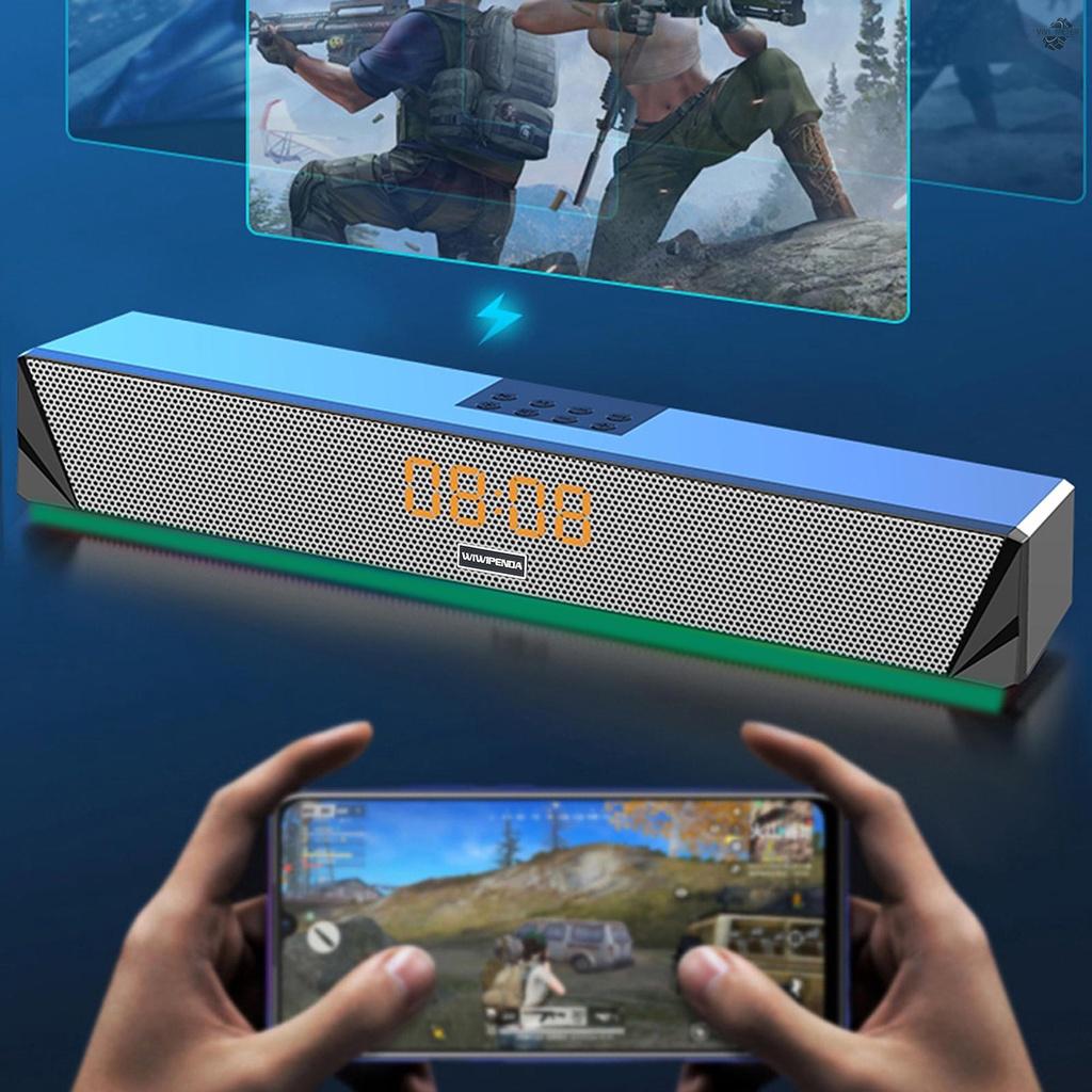 Loa Bluetooth 5.0 Wiwipenda L7 Có Đồng Hồ Báo Thức Hiển Thị Thời Gian 10w Có Đèn Rgb Cổng Usb Tf Cho Tv Pc Điện Thoại Thông Minh
