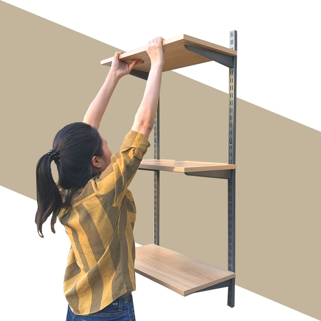 Kệ gỗ SMLIFE Railshelf 30x60cm - Phụ Kiện Thành Phần Để Lắp Hệ Kệ Ray Tường Railshelf