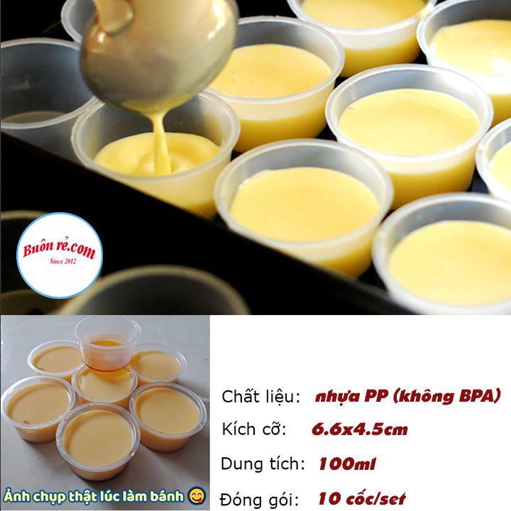 Sỉ 50 Hộp nhựa làm caramen hình tròn có nắp size lớn Việt Nhật, Hộp làm bánh flan, sữa chua, thạch -Br 01279