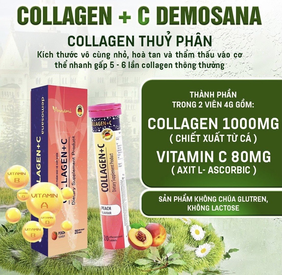 Viên Sủi Hỗ Trợ Trẻ Hóa COLLAGEN+C Đức