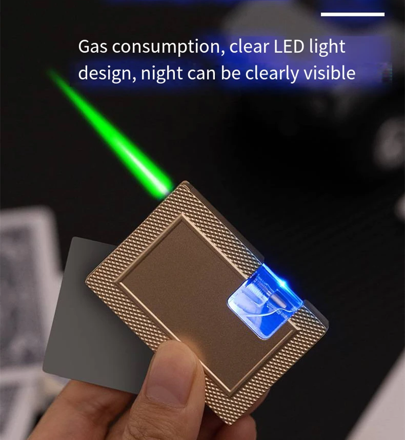 Hột quẹt bật lửa khè gas lộ thiên hình lá bài có đèn nhấp nháy siêu đẹp - (xài gas)