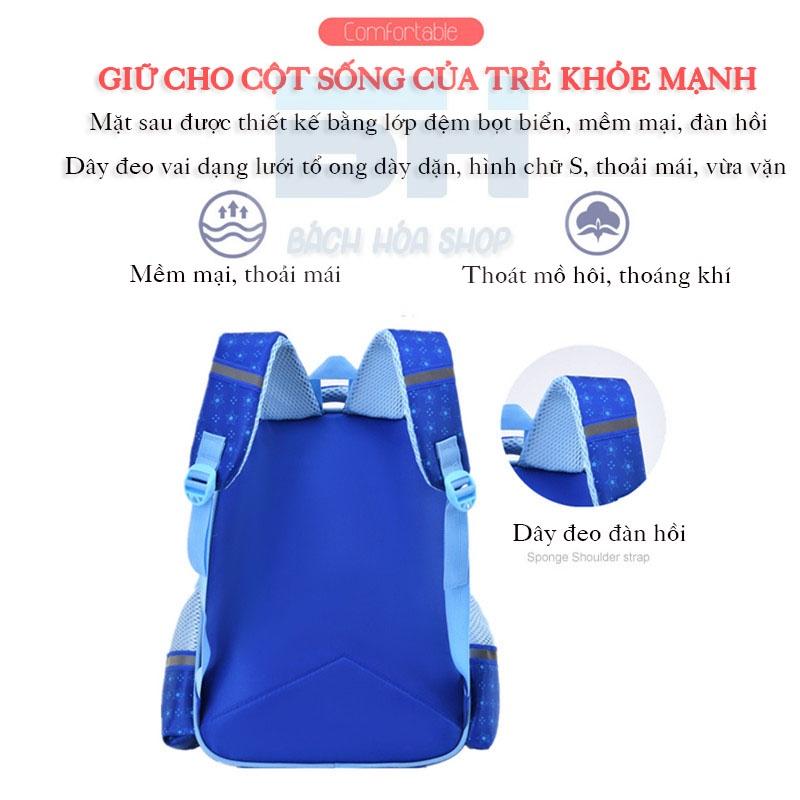 Chống thấm nước - Balo học sinh tiểu học, hoạt hình 3D ngộ nghĩnh, có nhiều ngăn, phù hợp cho bé từ lớp 1- lớp 6