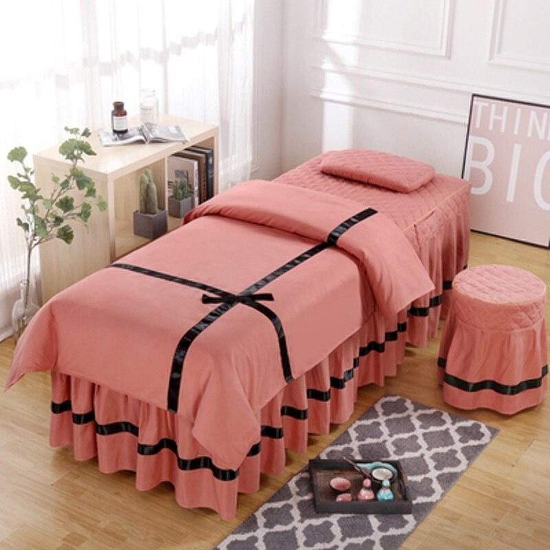 Bộ 4 Món Vỏ Chăn Ga Gối Đệm Mát Xa Chất Liệu Vải Lanh Thân Thiện Với Da