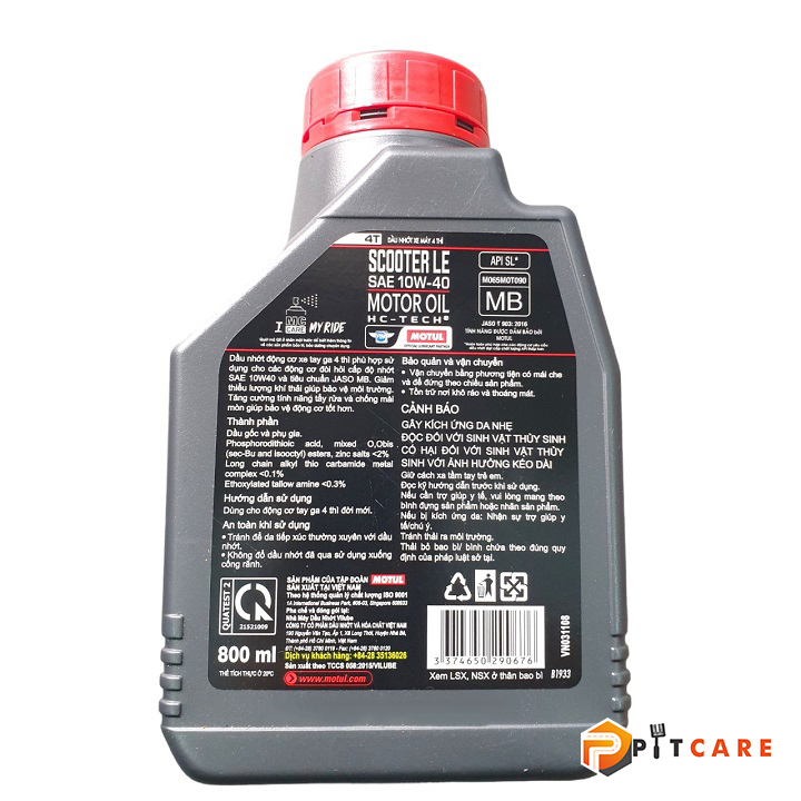 Nhớt Xe Ga Giá Rẻ Motul Scooter LE 4T 10W40 800ml Chính Hãng