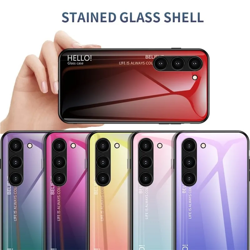 Ốp lưng kính cường lực cho Samsung Galaxy S23 / S23 Ultra / S23 Plus / S23+ hiệu HOTCASE Gradient Case chống sốc chống va đập, hiệu ứng gradient theo góc nhìn, chống sốc cực tốt, chất liệu cao cấp - hàng nhập khẩu