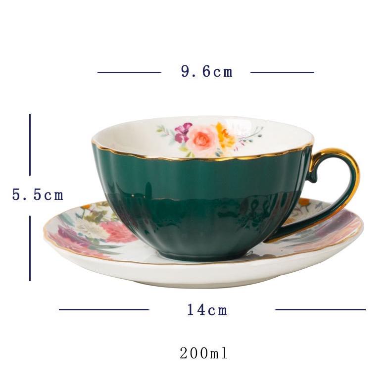 Set cốc uống trà, tách trà phong cách Bắc Âu cổ điển 200ml