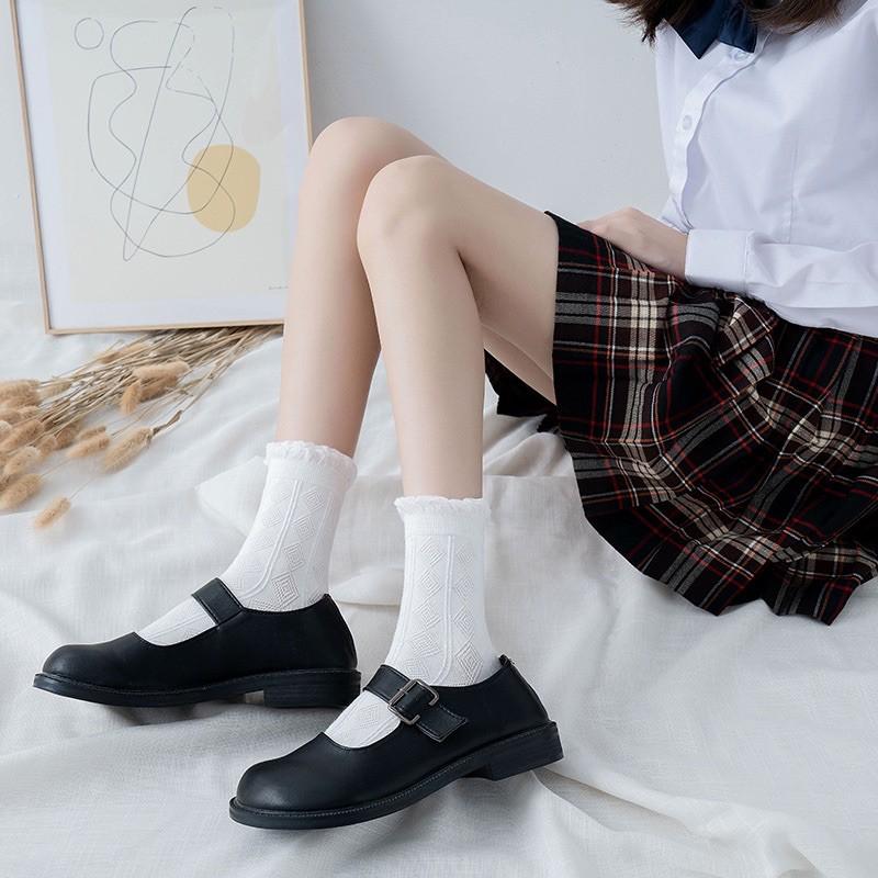 Vớ trắng Ulzzang Lolita xinh lung linh