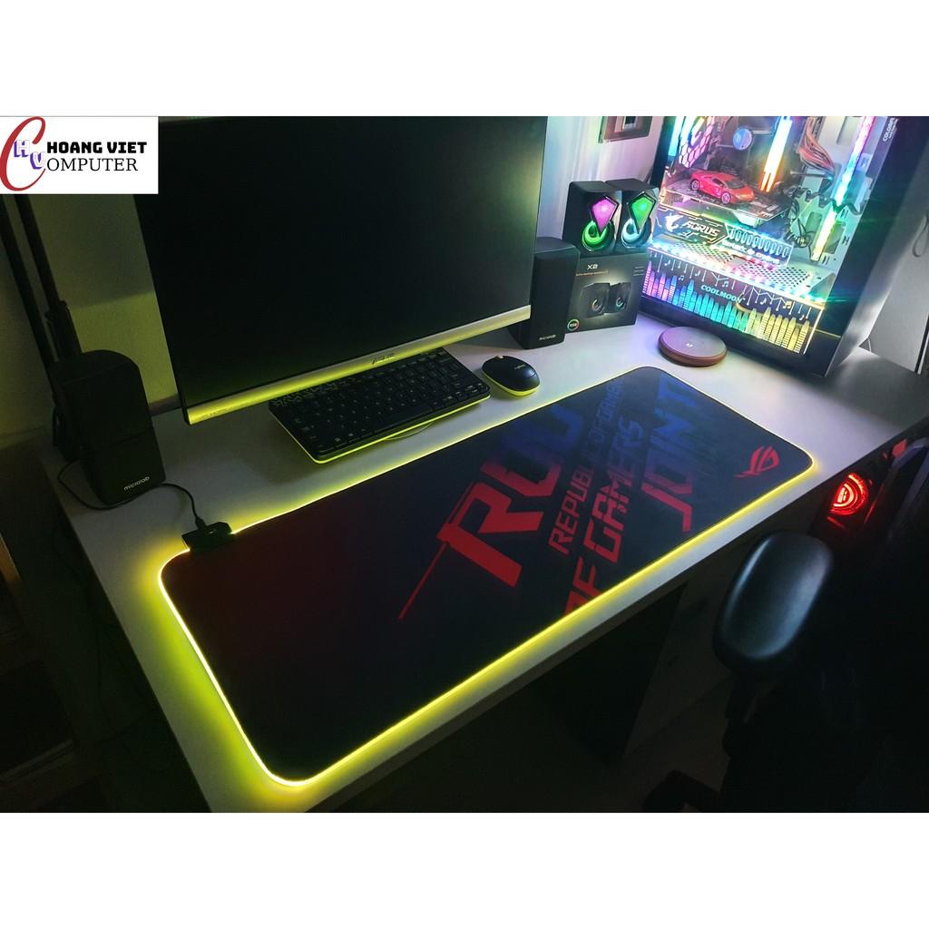 Lót chuột cỡ lớn LED RGB , padchuột size lớn 800x300x4mm, mẫu ROG Gaming - SIÊU BỀN, SIÊU RẺ, SIÊU ĐẸP