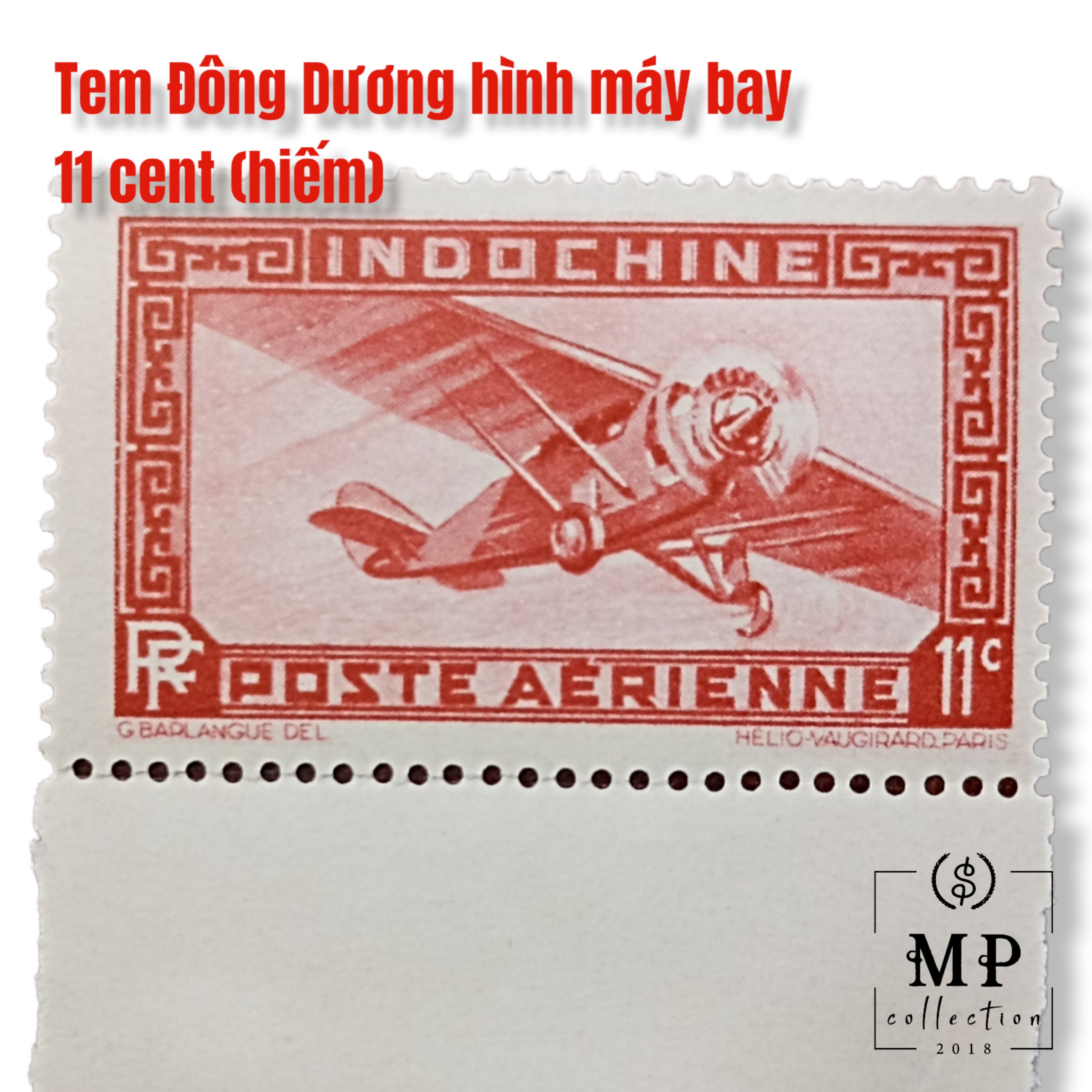 Tem Đông Dương thời Pháp thuộc sưu tầm với hình ảnh máy bay