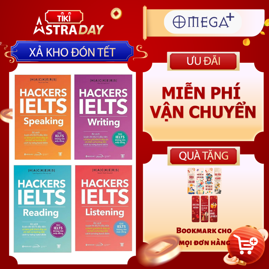 Combo Trọn Bộ 4 Cuốn Hackers IELTS (Listening + Reading + Speaking + Writing)