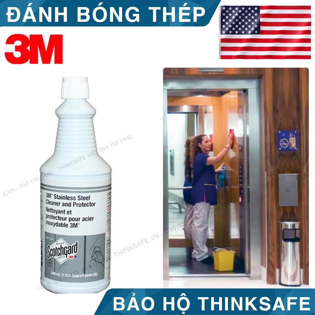 Chai Tẩy Rửa Bảo vệ Inox, Thép không gỉ 3M Stainless Steel Cleaner and Protector Scotchgard